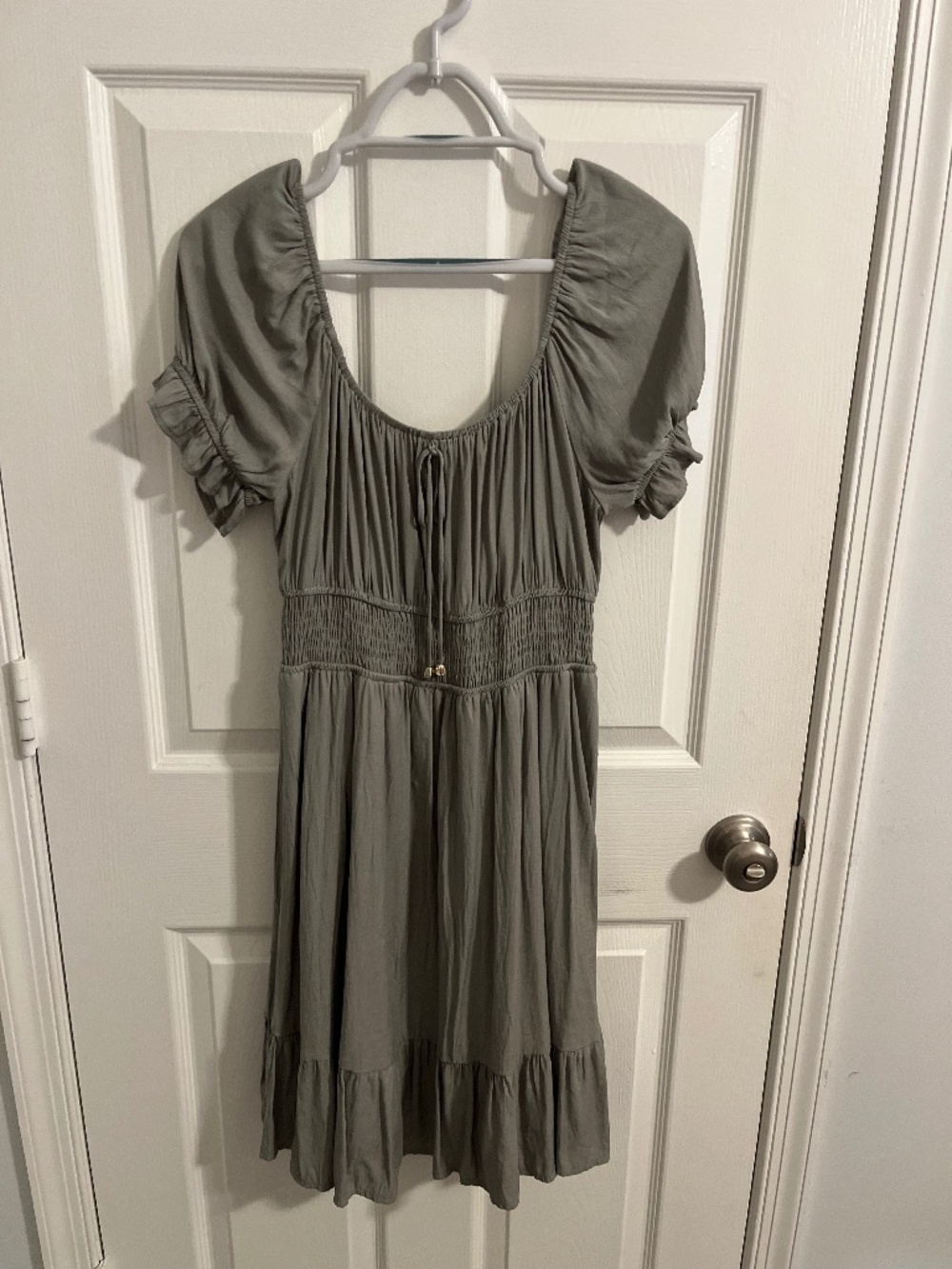 Summer Ren Faire Dress Khaki Green - On or Off Shoulder